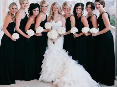 Black Bridesmaid Dresses With One Shoulder