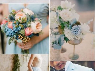 Sky Blue And Pink Wedding Color Combination Ideas