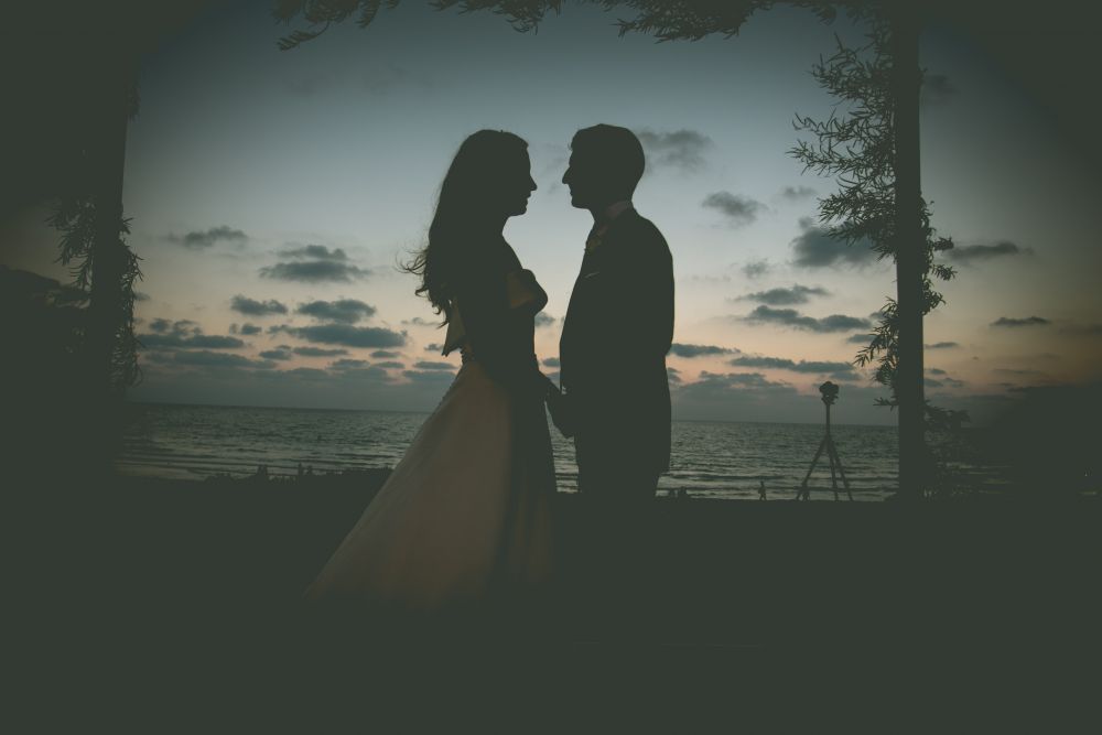 Sunset Bride And Groom