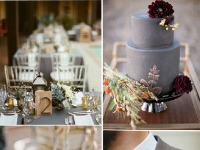 Charcoal Grey And Marsala Wedding Color Combo Ideas 2015