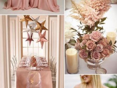 Dusty Pink Sorbe Wedding Color Ideas And Single Shoulder Bridesmaid Dresses