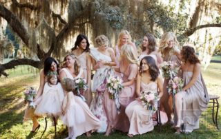 rocking bridesmaids dresses color theme